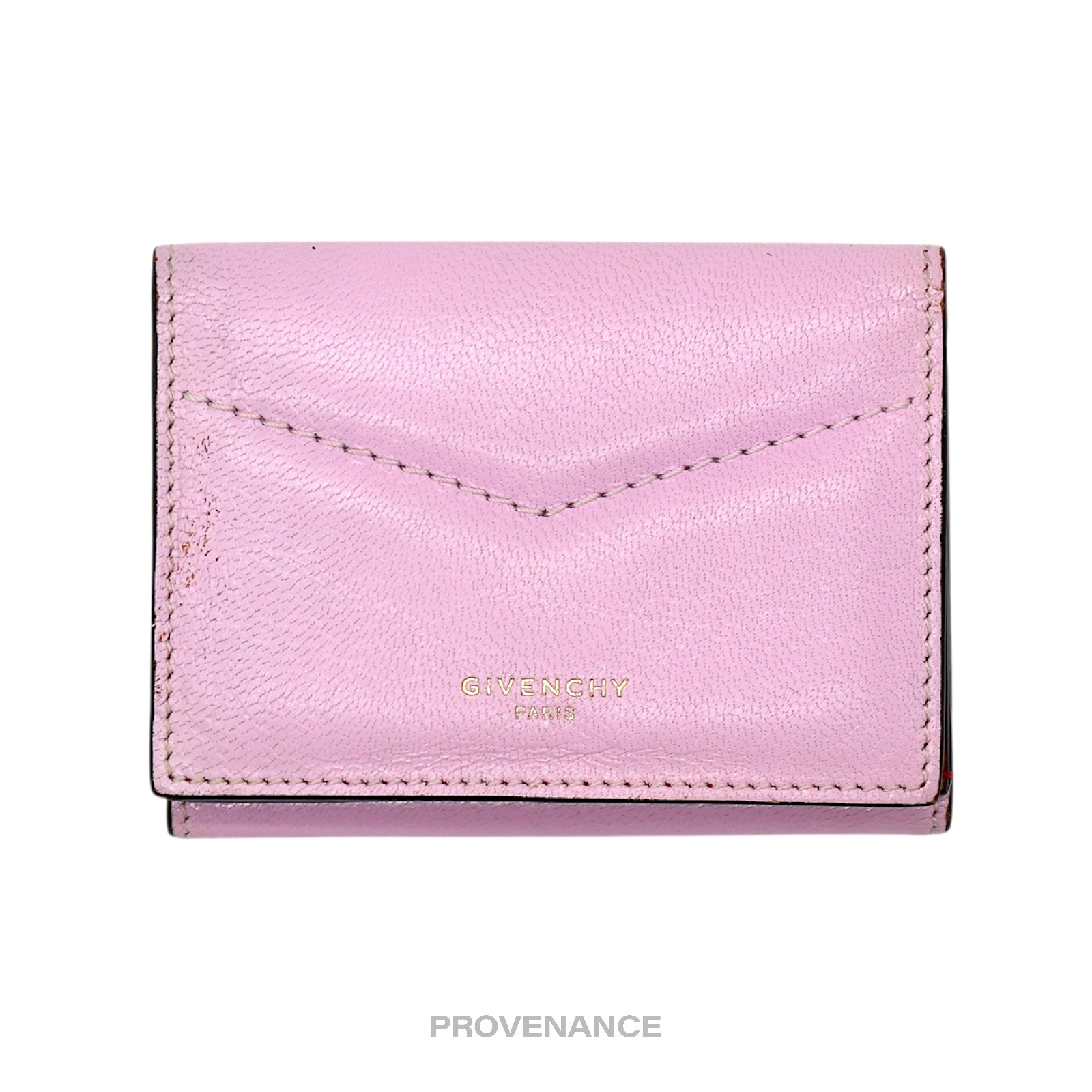 Givenchy Trifold Wallet - Two Tone Pink Red Leather